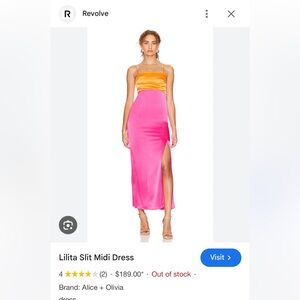 Alice + Olivia Lilita Draped Bust Maxi Dress Tangerine Candy